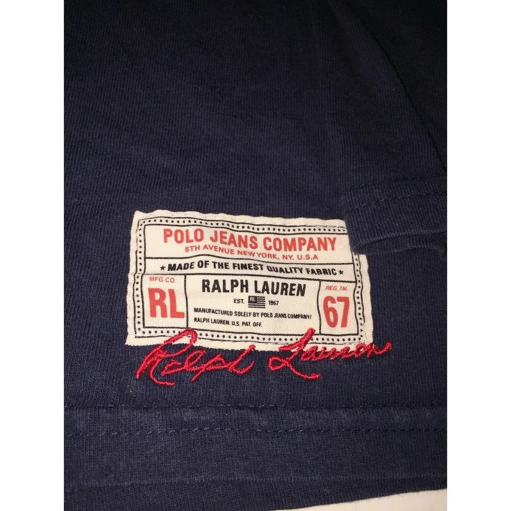 Polo Jeans Company RL Ralph Lauren 67 Navy Blue Long Sleeve Shirt Men's Size XL